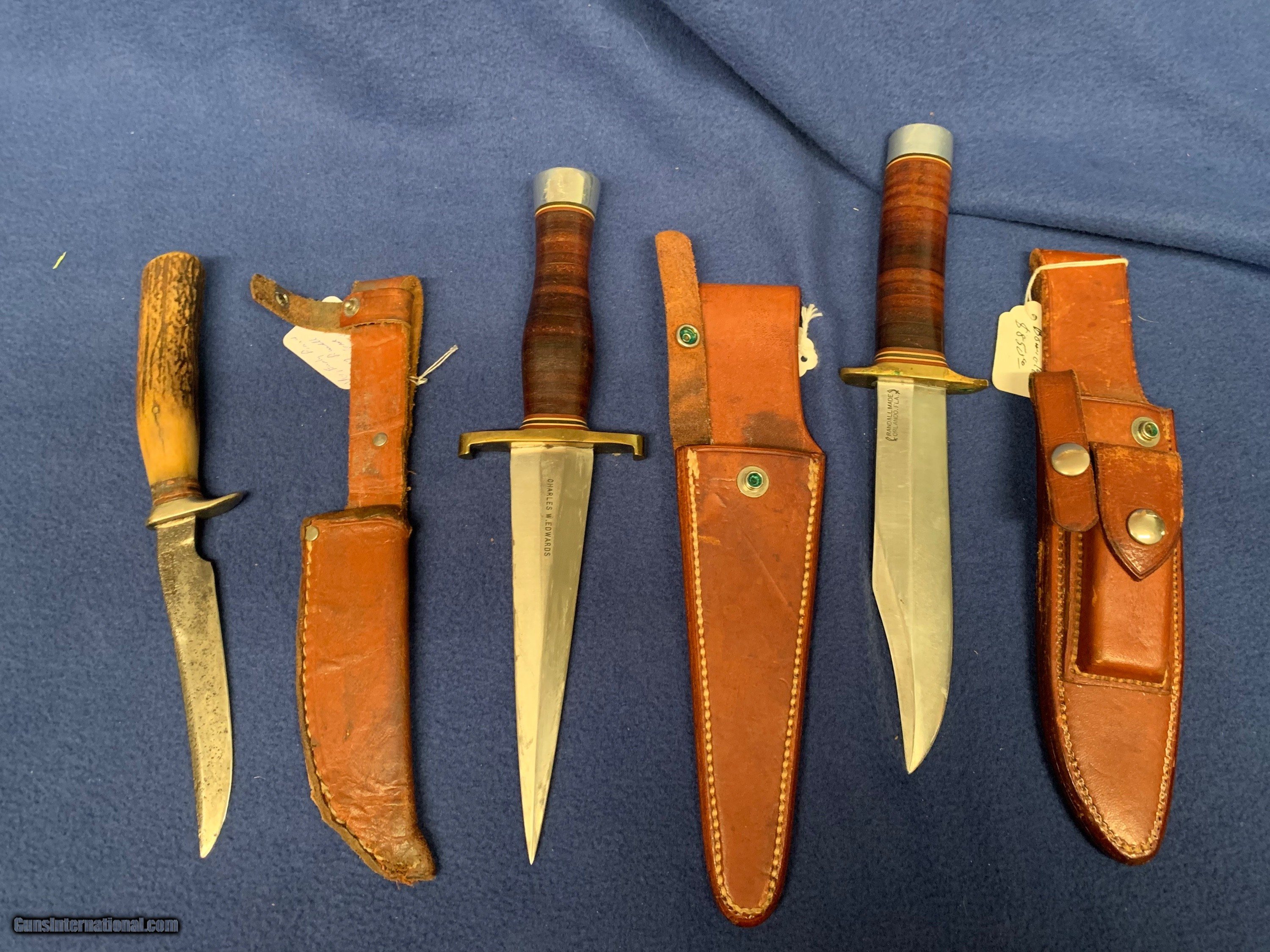 7 Vintage Randall 1970s Era Knives