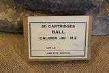 Lake City Arsenal .30 Caliber M2 Ball Cartridges WW2