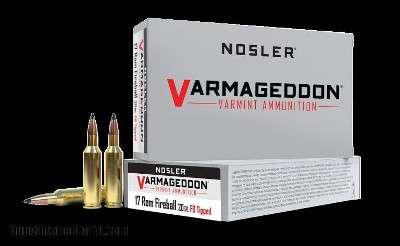 NOSLER 17 REM FIREBALL 20GR TIPPED VARMAGEDDON AMMUNITION
