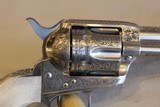 Never fired Uberti 1873 Limited Ed Engraved Cattleman Revolver NM Stainless Steel .45 Colt, 4.75”, Pearl Style Grip, Stainless Finish - 10 of 23