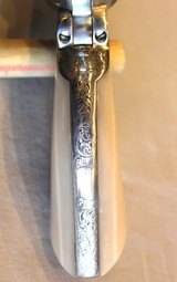 Never fired Uberti 1873 Limited Ed Engraved Cattleman Revolver NM Stainless Steel .45 Colt, 4.75”, Pearl Style Grip, Stainless Finish - 12 of 23