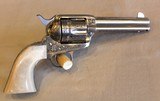 Never fired Uberti 1873 Limited Ed Engraved Cattleman Revolver NM Stainless Steel .45 Colt, 4.75”, Pearl Style Grip, Stainless Finish - 8 of 23