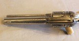 Never fired Uberti 1873 Limited Ed Engraved Cattleman Revolver NM Stainless Steel .45 Colt, 4.75”, Pearl Style Grip, Stainless Finish - 13 of 23