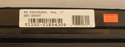 SAR B6 BLACK Body, STAINLESS Slide, 9mm, 17 - Image 2 of 12