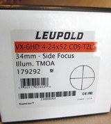 Leupold 179292 VX-6HD Matte Black 4-24x 52mm 34mm Tube Illuminated TMOA Reticle - 2 of 5