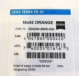 Like new Zeiss Terra Ed 10x42 Black/Blaze Orange Binoculars - Image 3 of 6