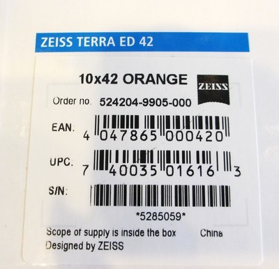 Like new Zeiss Terra Ed 10x42 Black/Blaze Orange Binoculars - Image 3 of 6