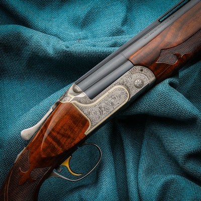 Kolar 12g Skeet Gold Elite 2 Barrel Set Factory Engraved and Upgraded Wood - Image 6 of 8