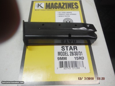 Star 28 30 30M 30MI 31 9mm 15Rd New Magazine
