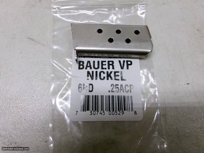 BAUER 25 ACP 6Rd Magazine Vest pocket NICKEL
