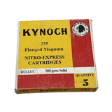 Kynoch .375 H&H Flanged Magnum 300 grain Solid - 5 Rounds of $50.00 per box – 3 boxes - 1 of 2