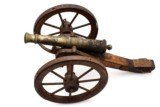 Vintage Miniature Cannon with Wood Carriage - 3 of 5
