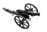 Vintage Miniature Cannon with Metal Carriage - 1 of 5