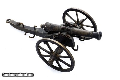 Vintage Miniature Cannon with Metal Carriage