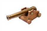 VINTAGE BRASS YACHTING CANNON - 2 of 4
