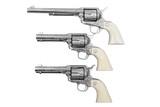 COLT SET SINGLE ACTION ARMY REVOLVERS .44-40 WITH WHITE BONE GRIPS - 2 of 2