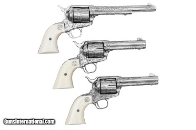 COLT SET SINGLE ACTION ARMY REVOLVERS .44-40 WITH WHITE BONE GRIPS
