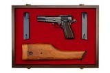CASED PAIR BROWNING HIGH-POWER CAPITAN WITH WOODEN SHOULDER STOCKS- 9MM LUGER - 6 of 10