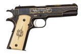MIKE DUBBER ENGRAVED CUSTOM COLT MODEL 1911 MILITARY- .45 AUTO - 1 of 5