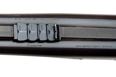 WESTLEY RICHARDS BOXLOCK HIGH VELOCITY DOUBLE RIFLE .450/400 3" NE - 26" BARRELS - Image 15 of 19
