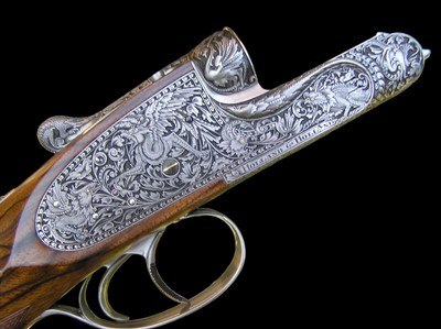 LIKE NEW AND UNFIRED - HOLLAND & HOLLAND ROYAL DELUXE DOUBLE RIFLE .375 H&H FLANGED MAGNUM - PHILIPPE GRIFNEE ENGRAVED - Image 1 of 19