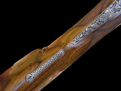 LIKE NEW AND UNFIRED - HOLLAND & HOLLAND ROYAL DELUXE DOUBLE RIFLE .375 H&H FLANGED MAGNUM - PHILIPPE GRIFNEE ENGRAVED - Image 14 of 19