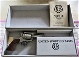 United Sporting Arms (USA) Stainless Seville, 45 Colt, 3 1/2-Barrel, Manual, LNIB – 85 - 1 of 13