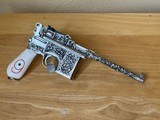 Mauser C96 red 9 engraved by Ben Shostle - 2 of 15