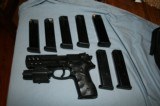 TISAS ZIGANA SPORT 9MM 5" BLACK semi auto 15+1 with NcSTAR Flashlight and Red Laser, 2-15 round and 5- 17 round Mags,Used, Like New. - 1 of 5