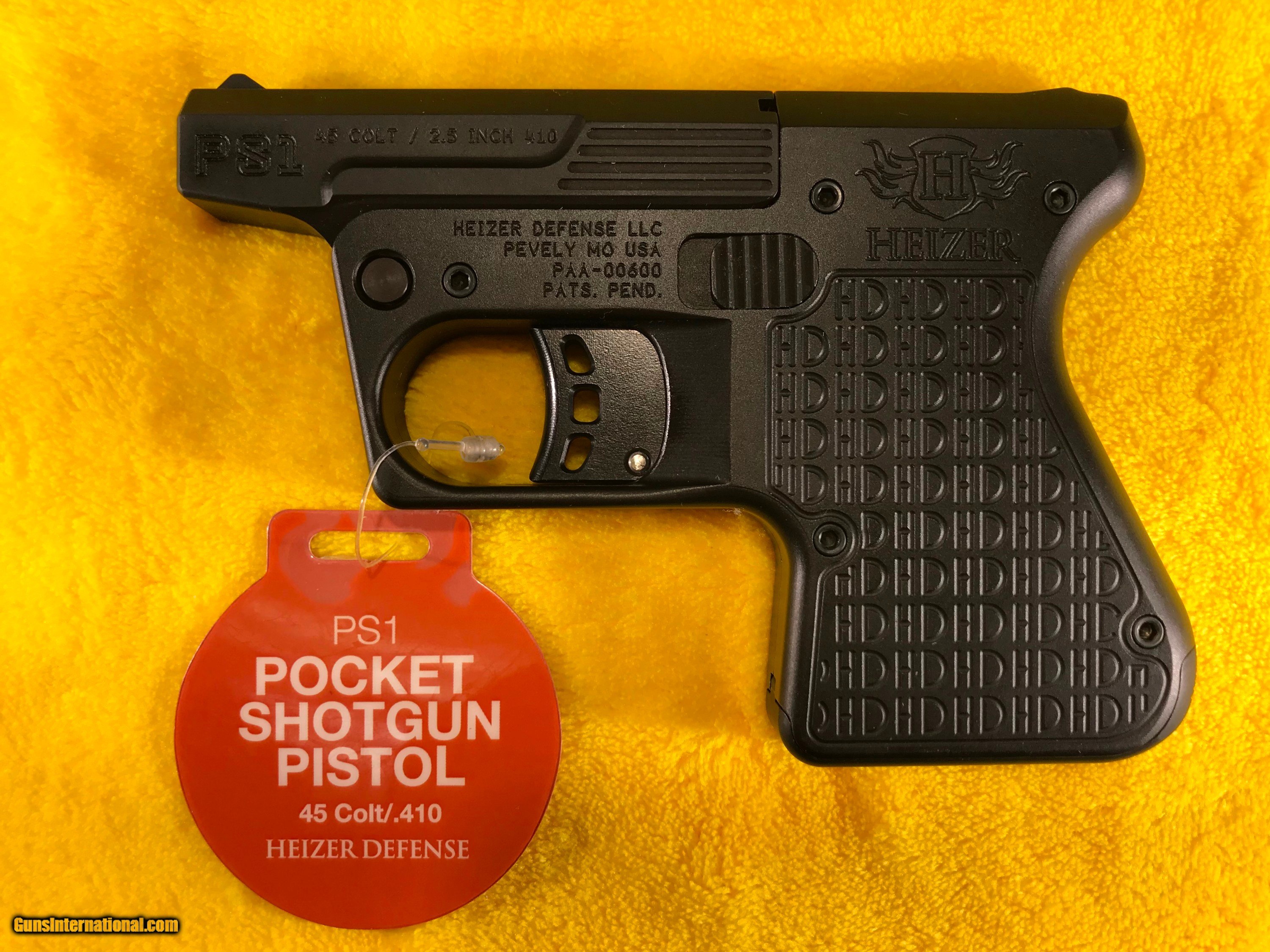 Heizer PS1 Pocket Shotgun Pistol Single 45 Colt (LC)/410 Gauge 3.5 1 Round  Stainless