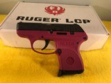 RUGER LCP RASPBERRY .380 ACP PISTOL, USED - 1 of 3