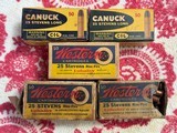 25 Stevens (Vintage) Rimfire Ammunition, Long and Short, 5 Boxes Total