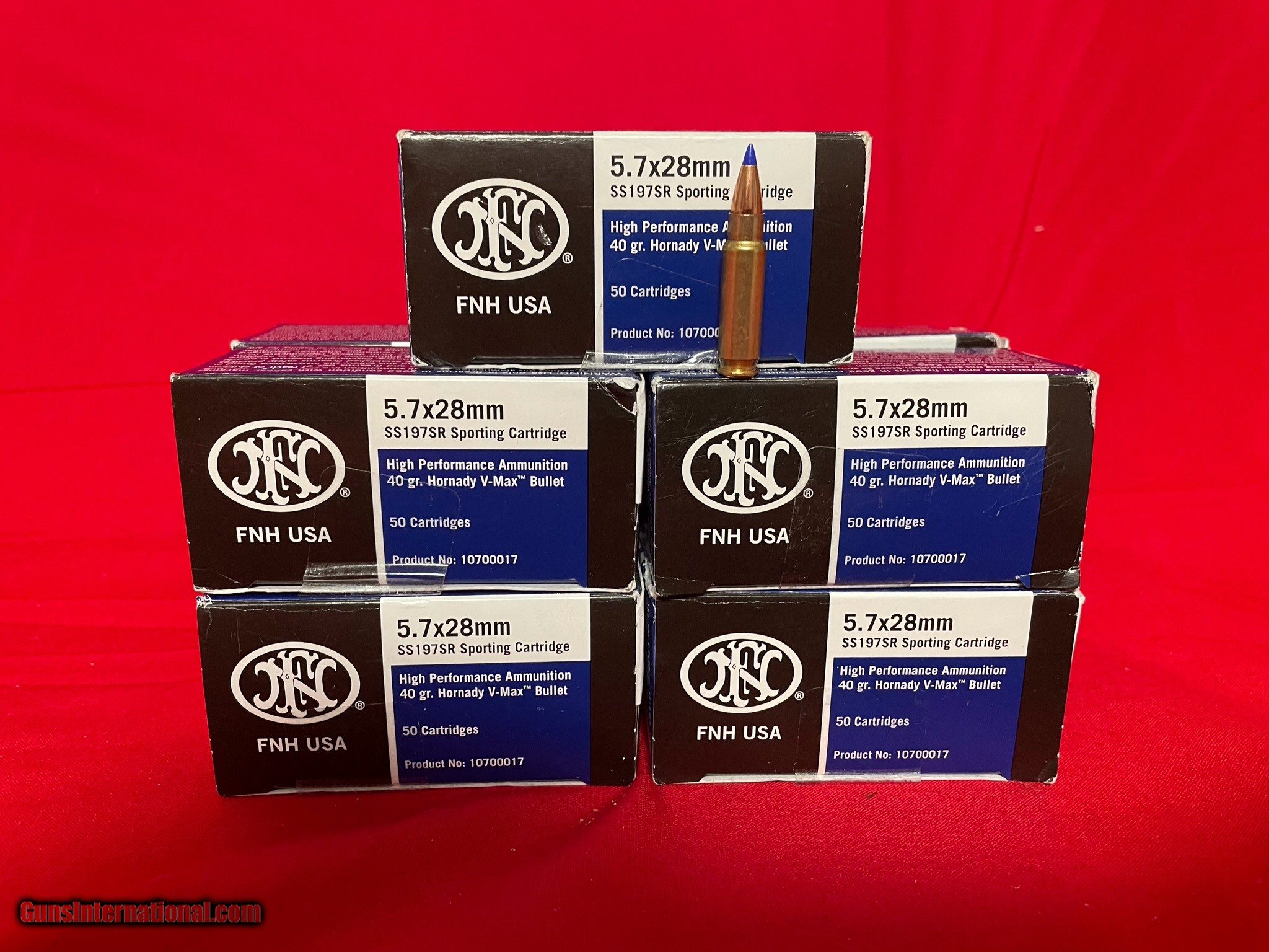 FN 5.7X28mm 40 gr. VMax Blue Tip (10 Boxes)