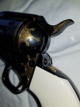 Colt SAA 45, Master Engraved By Leonard Francolini, Mint Condition, Cased With Gold And Ivory Tools - 9 of 15