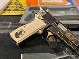 New in Box Gold Inlaid and Engraved Browning Hi Power 150th Anniversary Edition - 3 of 10