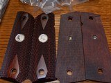 New Factory Colt 1911 Double Diamond Rosewood Silver Medallions Grips - 1 of 3