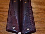 New Early Factory Colt Rosewood half smooth half checkered 1911 grips - 3 of 4