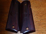 New Early Factory Colt Rosewood half smooth half checkered 1911 grips - 1 of 4