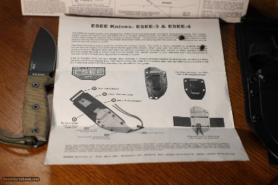 ESSE 3 MIL Fixed Blade Knife Milspec plain edge 8.3 inch 100% Warranty NEW From The Kirschen Estate