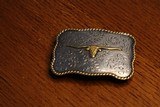 Montana Silversmith Bold Engraved Scalloped Buckle With Longhorn From The Kirschen Collection NEW A6