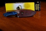 New Timber Rattler Blue Pakkawood Skinning Knife TR1 Kirschen Collection - 1 of 2