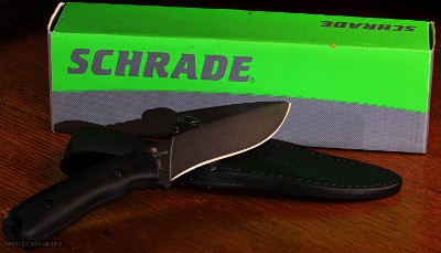 Schrade SCHF42 Frontier 10in Steel Full Tang Fixed Blade Knife with 3.6in Drop Point and Grivory Handle for Outdoor Survival, Camping and Bushcraft