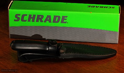 Schrade SCHF42 Frontier 10in Steel Full Tang Fixed Blade Knife with 3.6in Drop Point and Grivory Handle for Outdoor Survival, Camping and Bushcraft