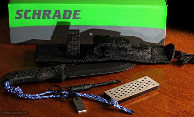 Schrade SCHF38 Frontier 11.2in High Carbon Steel Full Tang Fixed Blade Knife with 5.8in Drop Point and TPE Handle for Outdoor Survival, Camping and Bu