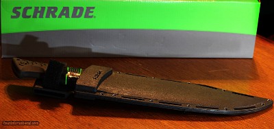 SCHF45 Schrade Leroy Fixed Blade with High Carbon Stainless Steel Bowie Blade for Outdoor Activities