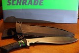 Schrade SCHF48 Jethro Machete 11.89" 3Cr13 Plain Blade, TPE Handles, Nylon Fiber Sheath