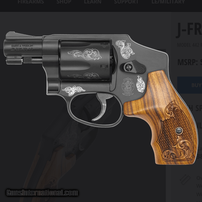 MODEL 442 REVOLVER ENGRAVED .38 SPECIAL +P WITH PRESENTATION CASE NEW