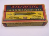 Winchester Super Speed 30 W.C.F. (30-30) S.P. 1945 Olin Box - 2 of 9
