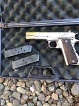 Colt 1911A1 mfg 1943 Chrome Plated w/match barrel - 1 of 4