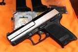 HK USP 45 COMPACT STAINLESS W/SAFTEY DE COCKER,,
W/2 MAGAZINES 8 ROUNDS COMPLETE PACKAGE MINT LIKE NEW,,,,,,, ALL FACTORY,,,,,, - 2 of 10